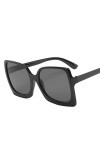 DSAI Lunettes de soleil carrées surdimensionnées pour femme - Grand cadre - Galses de soleil de luxe noir vintage dégradé - N