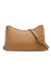 David Jones - Petit Sac Bandoulière Plusieurs Compartiments Femme - Porté Epaule Simili Cuir PU - Pochette Chaînes 3 Soufflet