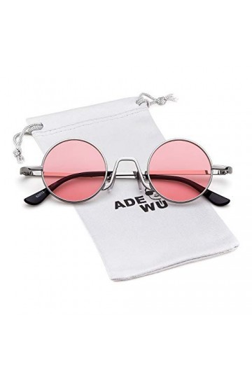 ADEWU Lunettes de soleil ovales Vintage Street Style Lunettes de soleil avec jante en métal mince Hommes Femmes