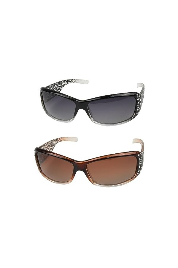 Kikuo 2 pièces Lunettes de Soleil Femme Polarisées mode et élégantes Lunettes de soleil Montures incrustées de diamants Lunet