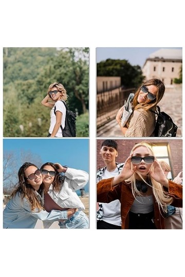 Kikuo 2 pièces Lunettes de Soleil Femme Polarisées mode et élégantes Lunettes de soleil Montures incrustées de diamants Lunet