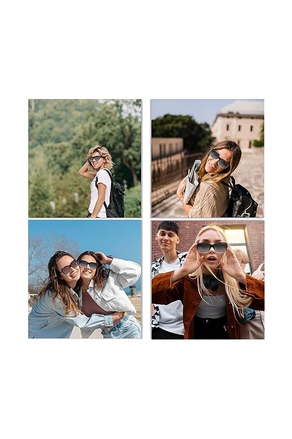 Kikuo 2 pièces Lunettes de Soleil Femme Polarisées mode et élégantes Lunettes de soleil Montures incrustées de diamants Lunet