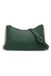 David Jones - Petit Sac Bandoulière Plusieurs Compartiments Femme - Porté Epaule Simili Cuir PU - Pochette Chaînes 3 Soufflet