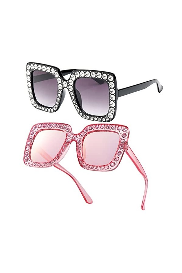 Abaodam 2 Pièces Lunettes De Photographie De Rue De Mode Robes Dété Pour Femmes Lunettes De Soleil Femme Surdimensionnées La
