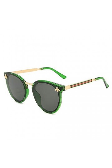 LIANYG 2 PCS Lunettes de Soleil Rouge Vert Vert UV Lunettes de Soleil Vintage Lunettes de Soleil Rétro Lunettes de Soleil Rou