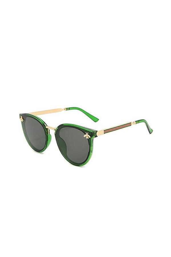 LIANYG 2 PCS Lunettes de Soleil Rouge Vert Vert UV Lunettes de Soleil Vintage Lunettes de Soleil Rétro Lunettes de Soleil Rou