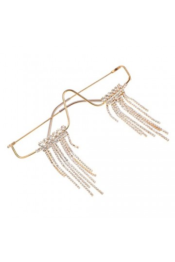 FRCOLOR 1 Pc Lunettes Sans Monture Lunettes En Cristal Sans Lentille Décor De Fête Cadre En Diamant Lunettes à Modeler Pompon