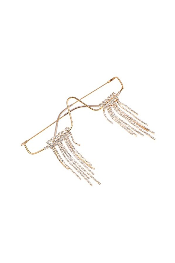 FRCOLOR 1 Pc Lunettes Sans Monture Lunettes En Cristal Sans Lentille Décor De Fête Cadre En Diamant Lunettes à Modeler Pompon