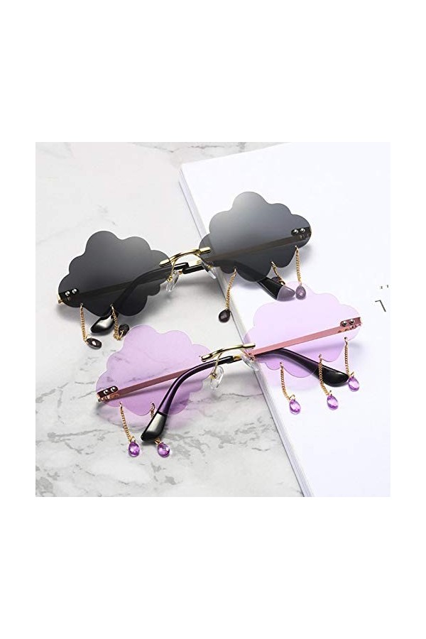 BXing Femmes Lunettes de Soleil Lunettes de Soleil sans Monture personnalisées pour Femmes Vintage rétro Lunettes Femme Unise