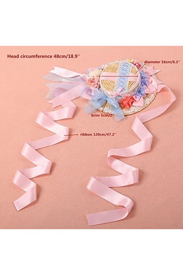 Chapeau de soleil en dentelle et fleur pour filles et femmes, multicolore, taille unique