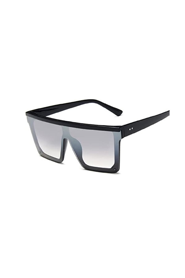 Lunettes de Soleil surdimensionnées Hommes Noir Mode carré Lunettes de Soleil mâle Vintage rétro Lunettes Femmes Femmes Lunet