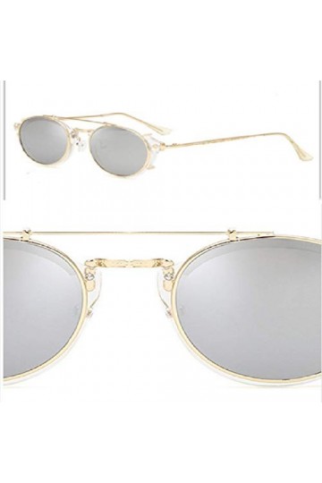 XIAOHAO Lunettes de Soleil Femme Ultra-léger métal Non-précision Lunettes de Soleil en métal Plat. Mercure Blanc Transparent,