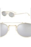 XIAOHAO Lunettes de Soleil Femme Ultra-léger métal Non-précision Lunettes de Soleil en métal Plat. Mercure Blanc Transparent,