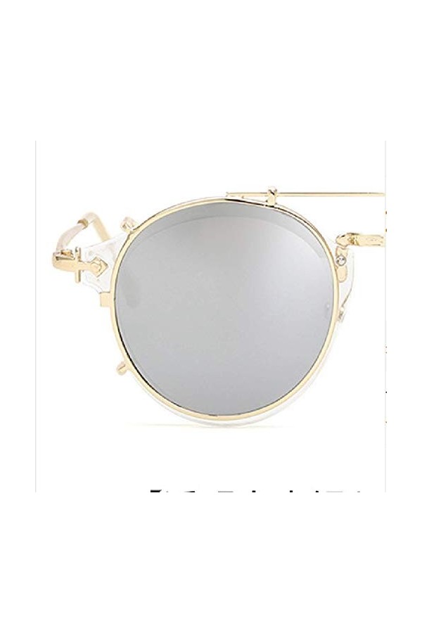 XIAOHAO Lunettes de Soleil Femme Ultra-léger métal Non-précision Lunettes de Soleil en métal Plat. Mercure Blanc Transparent,