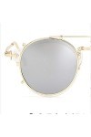 XIAOHAO Lunettes de Soleil Femme Ultra-léger métal Non-précision Lunettes de Soleil en métal Plat. Mercure Blanc Transparent,