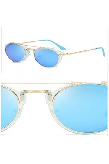 XIAOHAO Lunettes de Soleil Femme Ultra-léger métal Non-précision Lunettes de Soleil en métal Plat. Mercure Bleu de Cadre Bleu