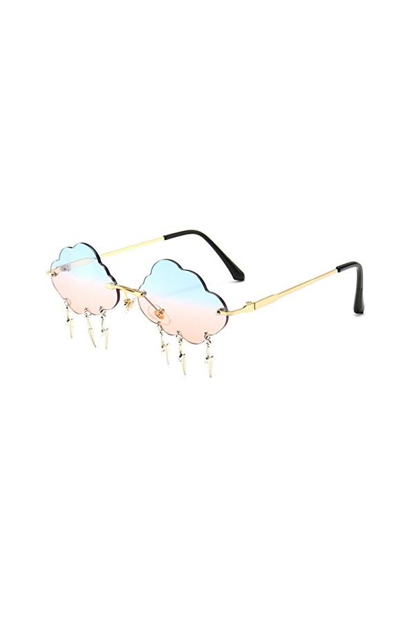BXing Femmes Lunettes de Soleil Lunettes de Soleil sans Monture personnalisées pour Femmes Vintage rétro Lunettes Femme Unise