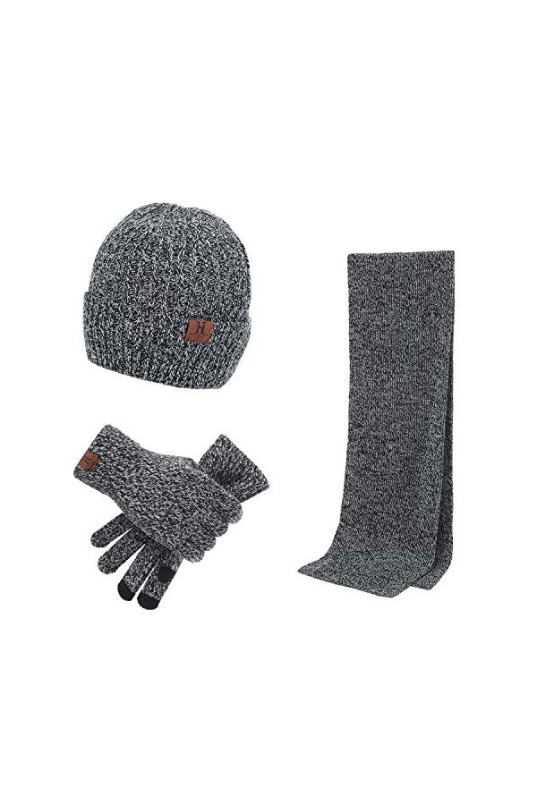 Wisolt Set Hiver Chaud Bonnet écharpe Gants