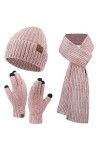 Wisolt Set Hiver Chaud Bonnet écharpe Gants