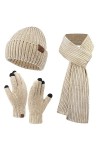 Wisolt Set Hiver Chaud Bonnet écharpe Gants