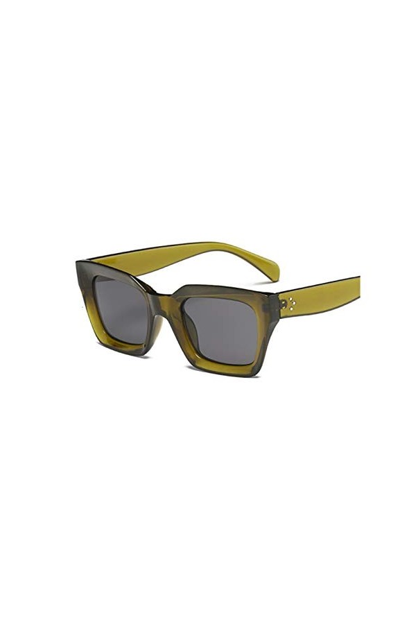 ZYHWS Femmes Lunettes de Soleil Square Square Dames Vintage Verres Sun Verres Sun Femelle Lenses Color : Green Gray 