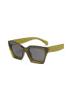 ZYHWS Femmes Lunettes de Soleil Square Square Dames Vintage Verres Sun Verres Sun Femelle Lenses Color : Green Gray 