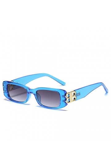 Lunettes de Soleil Rectangle futuristes Femmes Hommes UV 400 Noir Rose Lunettes de Soleil