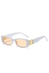 Lunettes de Soleil Rectangle futuristes Femmes Hommes UV 400 Noir Rose Lunettes de Soleil