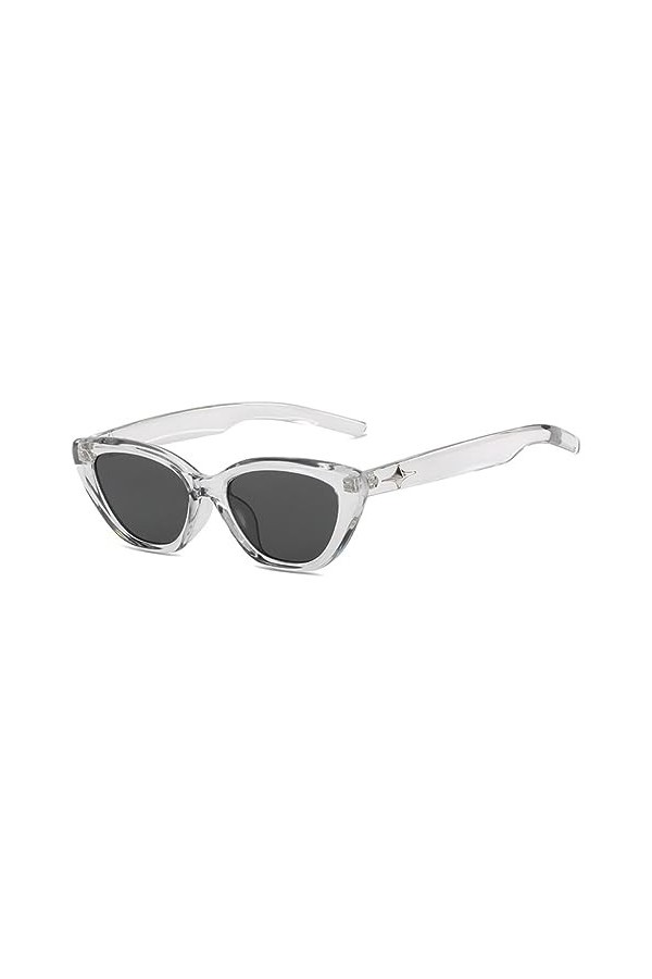 TICHEROMU Lunettes de soleil ovales rétro pour homme et femme, lunettes de soleil œil de chat tendance, petites lunettes de s