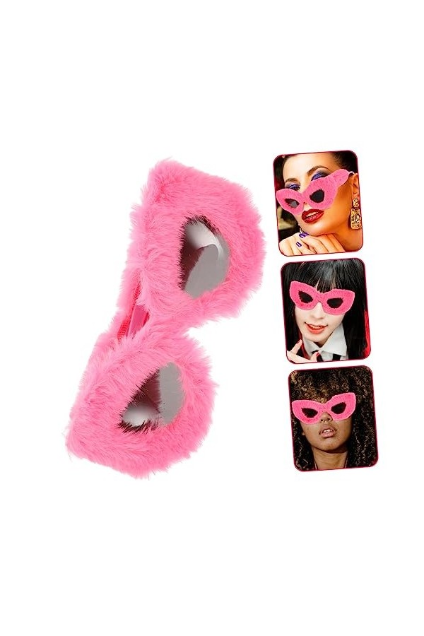 SOIMISS Lunettes en peluche Lunettes de soleil rétro pour femmes Lunettes de soleil pour bal de fin dannée Lunettes de solei
