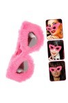 SOIMISS Lunettes en peluche Lunettes de soleil rétro pour femmes Lunettes de soleil pour bal de fin dannée Lunettes de solei
