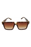 London Design Grandes lunettes de soleil surdimensionnées carrées style V pour femme - Dessus plat - Grand cadre - Mode pour 