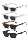 Unning Cateye Lot de 4 lunettes de soleil pour femme, style vintage, yeux de chat, néon, drôles, pour femme, 4 couleurs B