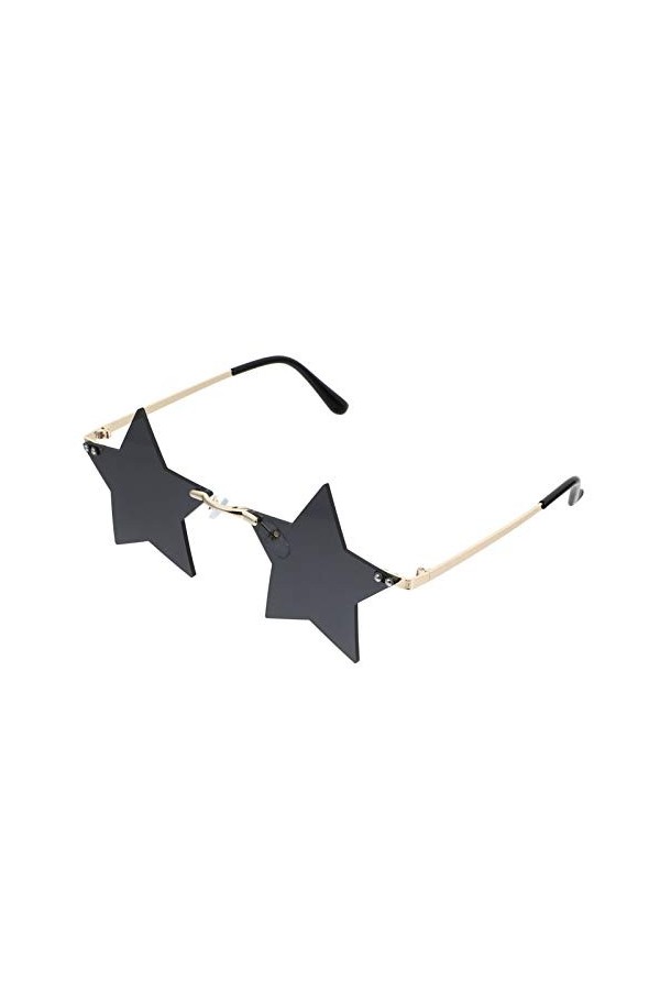 jojofuny 1 Paire de Lunettes de Soleil en Forme détoile - Style Vintage - en métal - sans Cadre - Accessoire Photo - Gris
