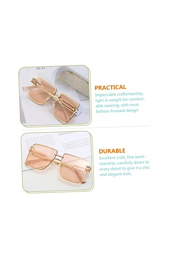 INOOMP Des Lunettes De Soleil Lunettes De Soleil Pour Adolescents Lunettes De Soleil Carrées Nuances Sans Monture Lunettes De