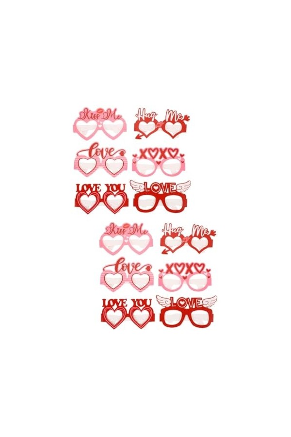 SOIMISS 12 Pcs Amour Costume Élégant Filles En Forme Drôle Saint Valentin Fête Jour En Forme De Coeur Accessoires Cadres Coeu