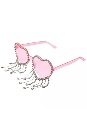 Amosfun Lunettes De Soleil Coeur Lunettes à Pampilles Coeur Monture De Lunettes En Plastique Lunettes De Soleil Oeil De Chat 