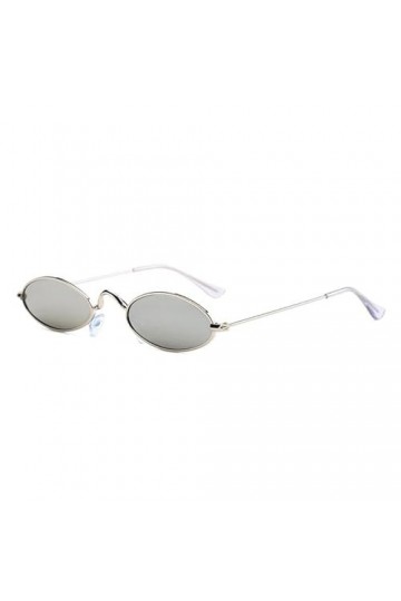 Lunettes de soleil pour femme - Lunettes de soleil tendance en métal - Petit cadre - Lunettes de soleil rétro ovales - Feuill