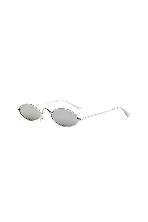 Lunettes de soleil pour femme - Lunettes de soleil tendance en métal - Petit cadre - Lunettes de soleil rétro ovales - Feuill