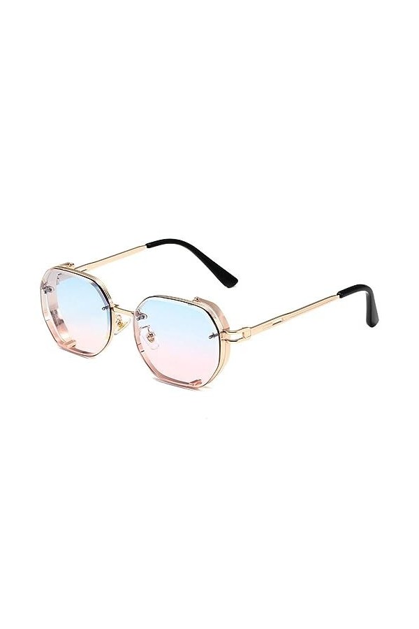 MUTYNE Lunettes de soleil steampunk en métal à monture épaisse rectangle hommes lunettes de soleil vintage monture en métal l