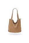 Jadin Sac Cabas Femme Grand Format en Velours Côtelé, Sac a Main Femme, Grand Sac de Plage Femme avec Zip, The Tote Bag pour 