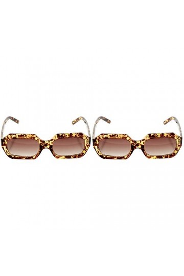 GALPADA 2 Paires Des Lunettes De Soleil Lunettes De Soleil Carrées Pour Femmes Lunettes à Monture Large Lunettes De Soleil De