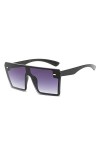 YUANCHENG Lunettes de Soleil carrées sans Monture Une pièce Femmes Lunettes de Soleil dégradées surdimensionnées Hommes Lunet