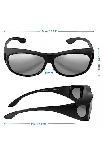 BEZZEE PRO Surlunettes de Soleil Polarisées Argentées avec Étui - Protection UV400 & Anti Reflet - Adaptées à la Pêche et au 