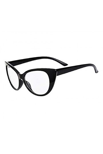 Lunettes de soleil - femme - chat - oeil de chat - monture noire - verre - transparent - idée cadeau de Noël et danniversair