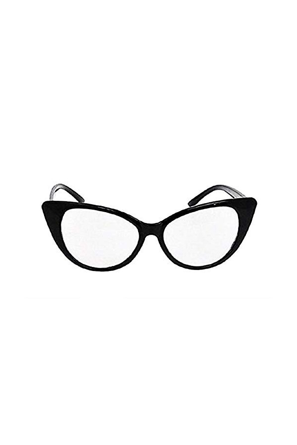 Lunettes de soleil - femme - chat - oeil de chat - monture noire - verre - transparent - idée cadeau de Noël et danniversair