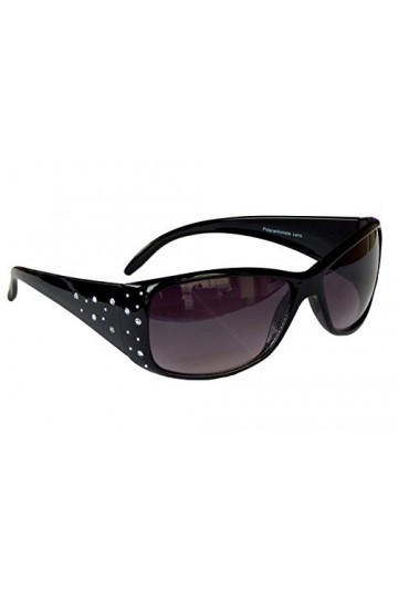 Gil SSC Lunettes de soleil pour femme - Lunettes de soleil polarisées avec strass - Taille M 12, Noir , Breite : ca. 13,50 cm
