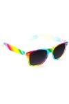Lunettes de soleil arc-en-ciel brillantes pour adulte - Unisexe - Teinte foncée UV400, Arc-en-ciel