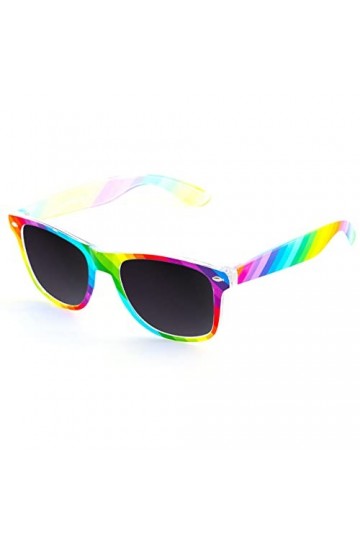 Lunettes de soleil arc-en-ciel brillantes pour adulte - Unisexe - Teinte foncée UV400, Arc-en-ciel
