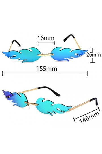 3 Pièces Lunettes de Fête Sans Monture,Lunettes de Soleil Vintage de Style Punk, Lunettes Flamm, Pour Lunettes de Soleil Sans